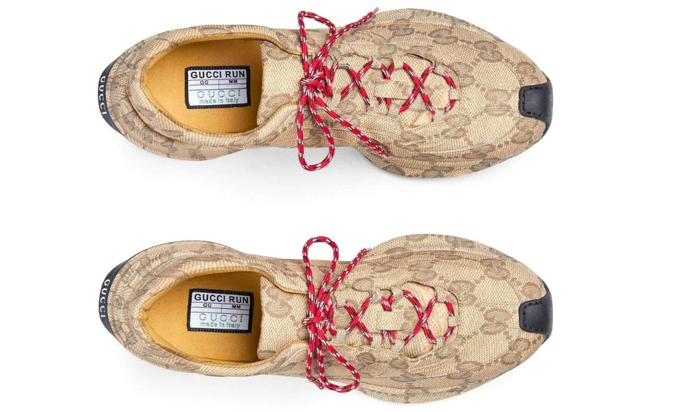 Gucci Gg Rhyton 'Beige and ebony leather with Gg water'