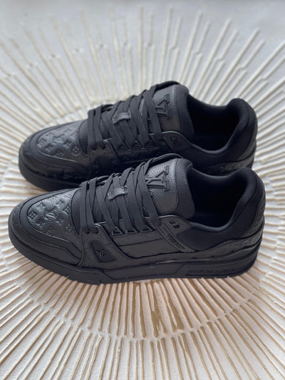 Louis Vuitton LV Trainer Sneaker – Triple Black Monogram Denim & Leather (Men’s)