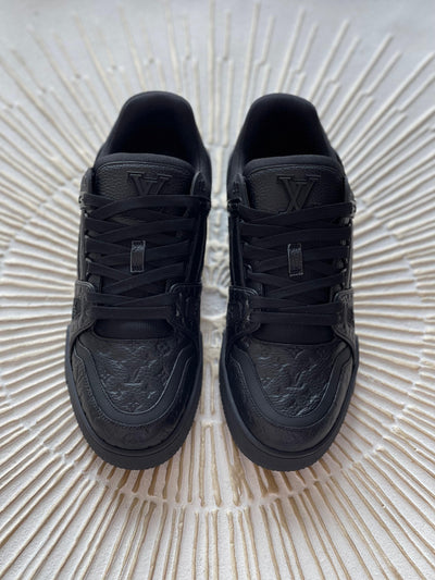 Louis Vuitton LV Trainer Sneaker – Triple Black Monogram Denim & Leather (Men’s)
