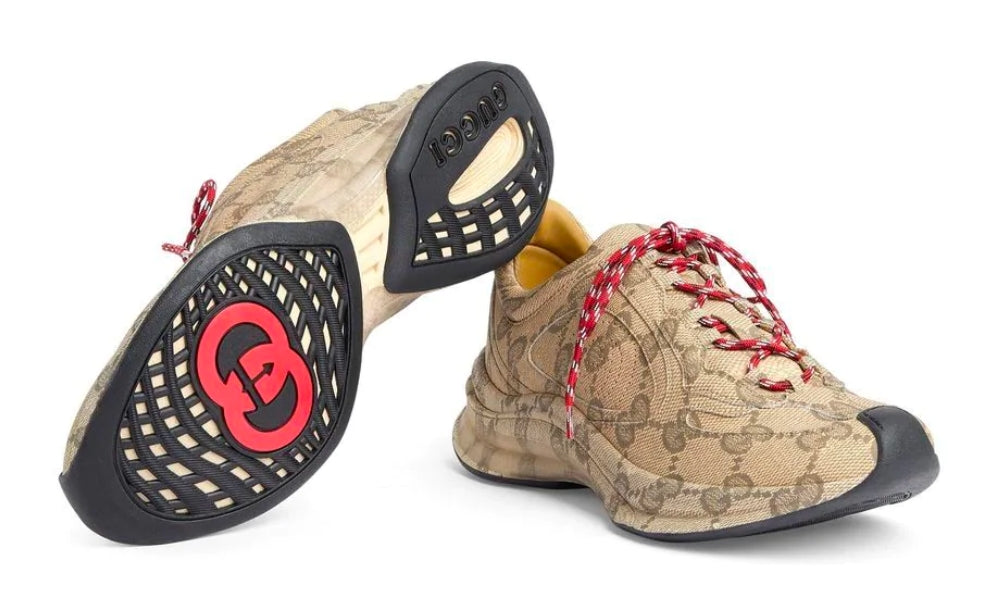 Gucci Gg Rhyton 'Beige and ebony leather with Gg water'