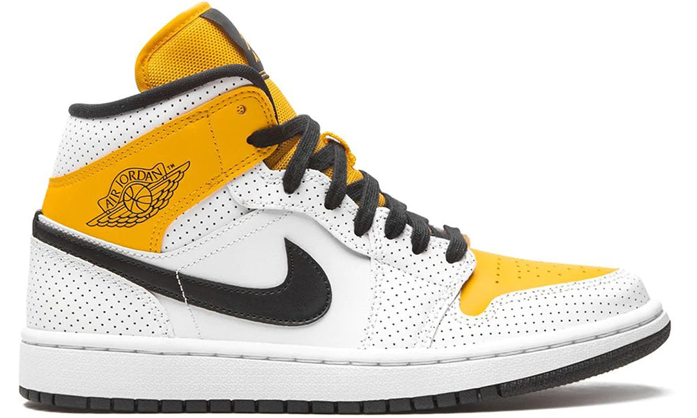 Air Jordan 1 Mid "Perforated - White University Gold"