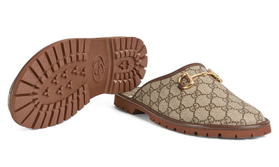 Gucci GG Supreme Horsebit-Detail Slippers