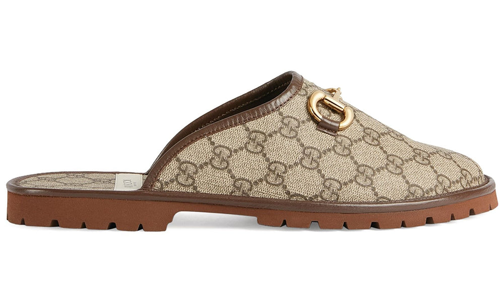 Gucci GG Supreme Horsebit-Detail Slippers