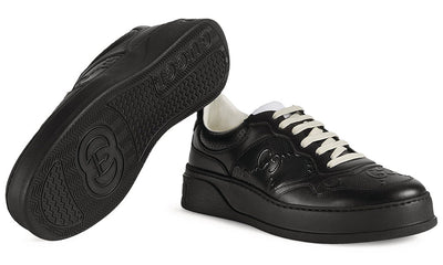 Gucci Leather Gg Embossed Sneakers "Black"