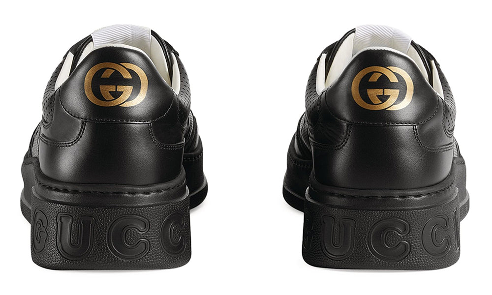 Gucci Leather Gg Embossed Sneakers "Black"