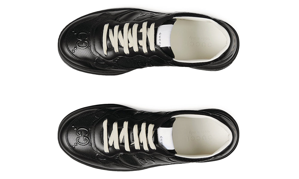 Gucci Leather Gg Embossed Sneakers "Black"