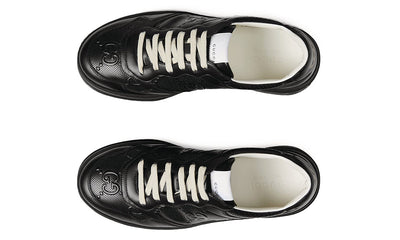 Gucci Leather Gg Embossed Sneakers "Black"