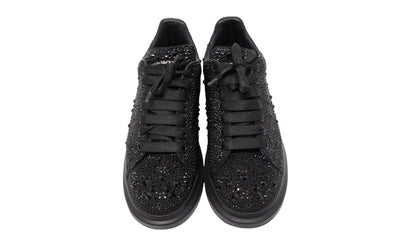 Alexander McQueen oversized Black Crystal Embellished Leather Oversized Sneakers