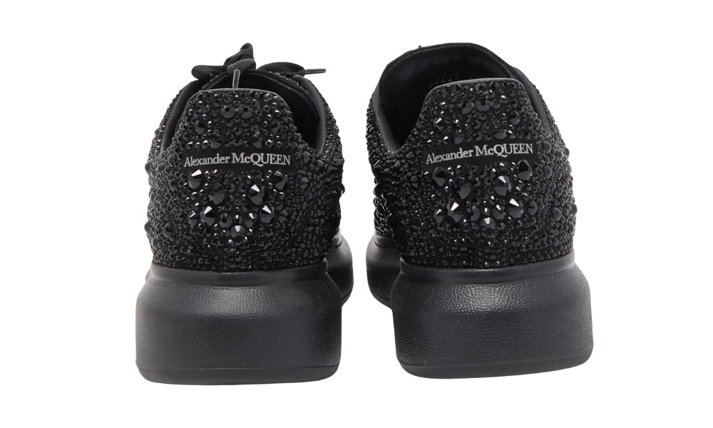 Alexander McQueen oversized Black Crystal Embellished Leather Oversized Sneakers