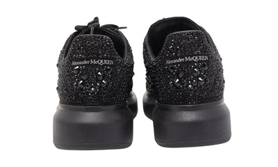 Alexander McQueen oversized Black Crystal Embellished Leather Oversized Sneakers
