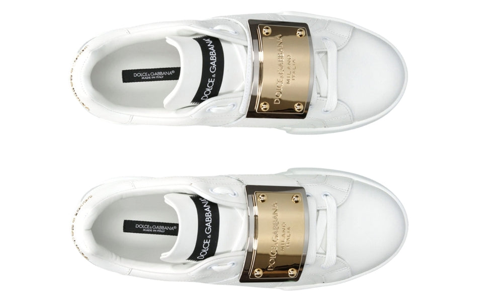 Dolce & Gabbana Leather Portofino Buckle "White"
