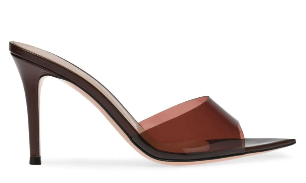 Gianvito Rossi Elle 85mm point-toe mules "Brown"