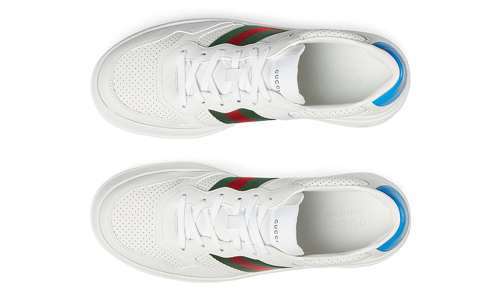 Gucci Leather Gg Embossed Sneakers "White"
