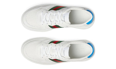 Gucci Leather Gg Embossed Sneakers "White"