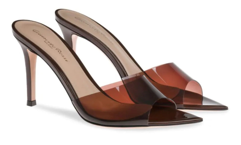 Gianvito Rossi Elle 85mm point-toe mules "Brown"