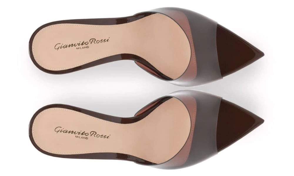 Gianvito Rossi Elle 85mm point-toe mules "Brown"