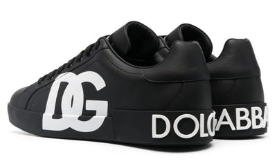 Dolce & Gabbana Calfskin Nappa Portofino Sneakers With DG Logo Print