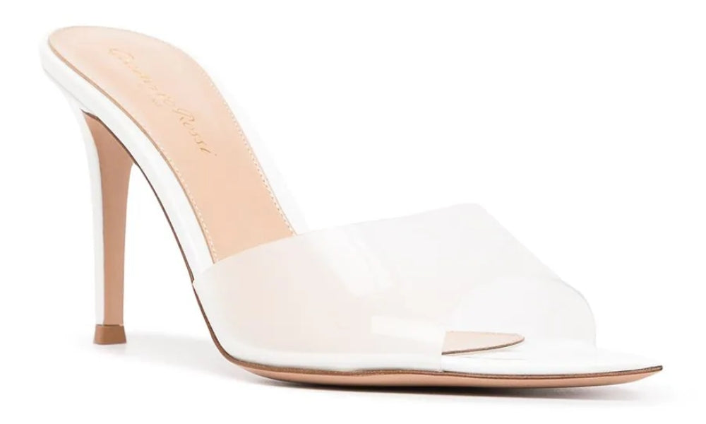 Gianvito Rossi Elle 85mm open-toe mules "White"