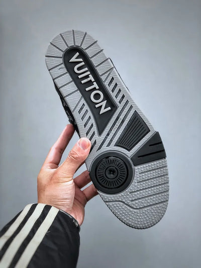 Louis Vuitton Trainer Black Grey Denim Monogram
