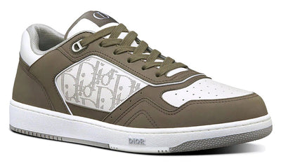 Dior B27 Low Top Sneaker Galaxy Oblique White Olive Nubuck