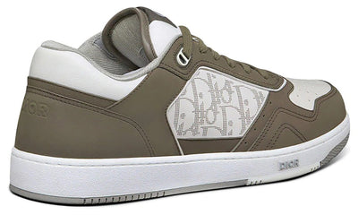Dior B27 Low Top Sneaker Galaxy Oblique White Olive Nubuck