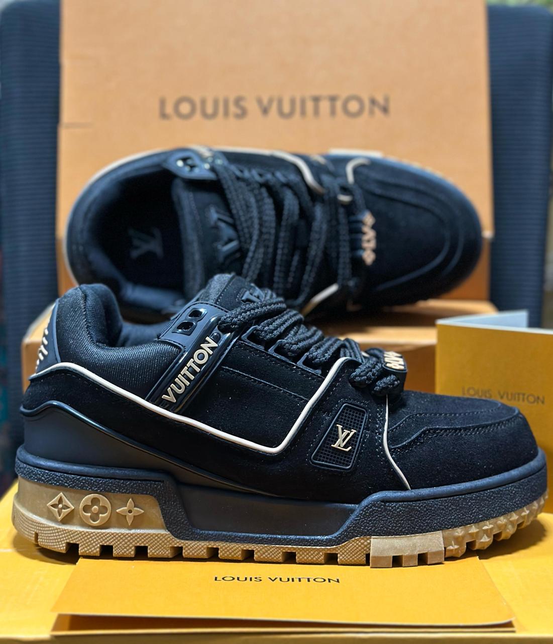Louis Vuitton Trainer Maxi – Black & Brown Suede