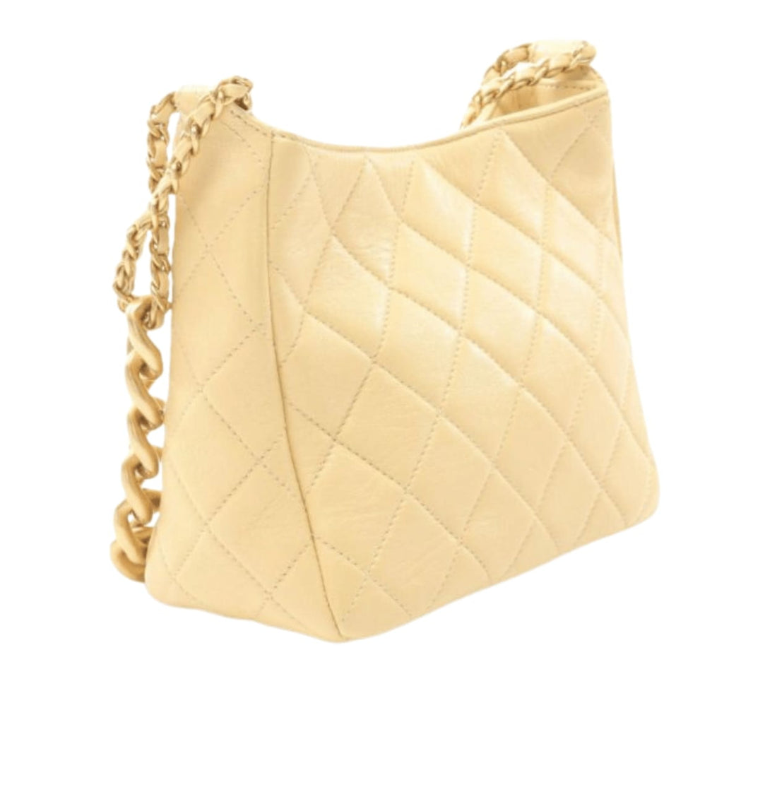 Chanel | Small Matelasse Hobo Bag In Light Yellow Lambskin