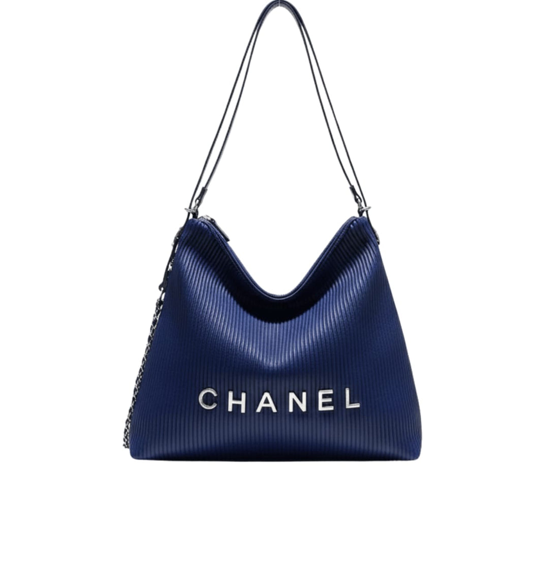 Chanel | Hobo Bag In A Pleated Leather Material With A Silver