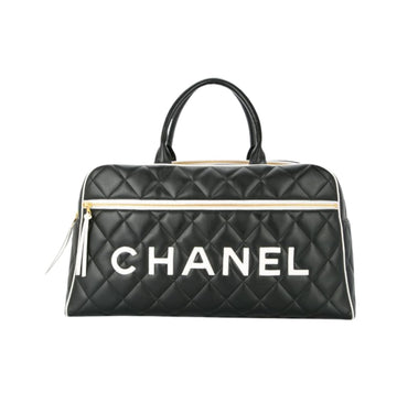 Chanel | Quilted Leather Cc Logos Boston Hand Bag