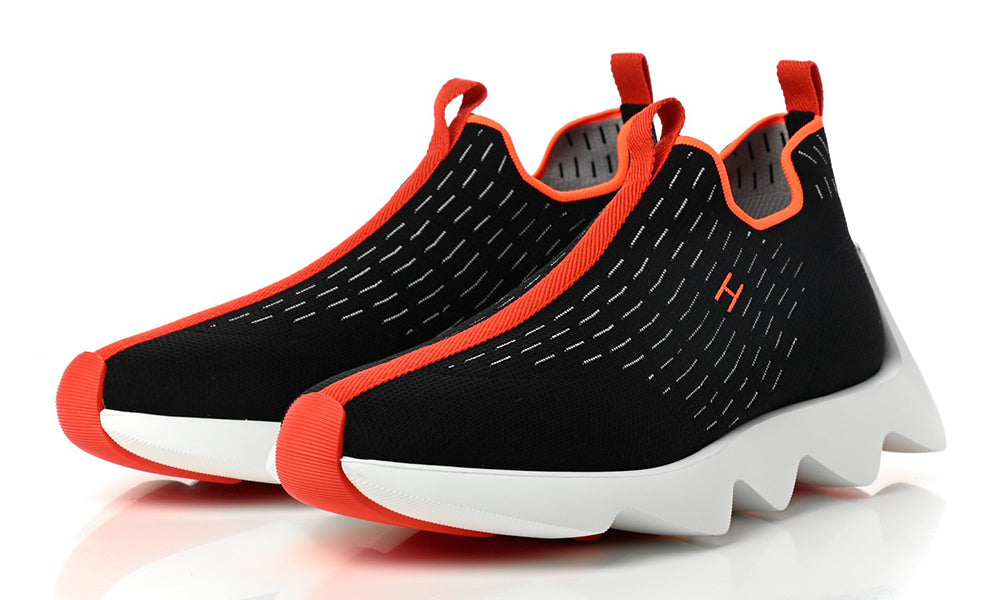 HERMES Technical Canvas Goatskin Mens Eclair Sneaker