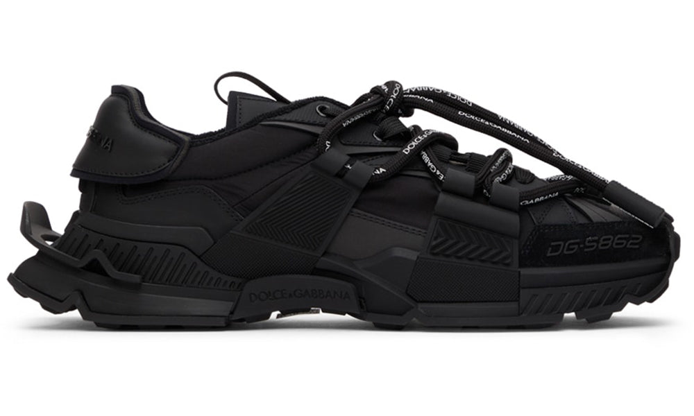 Dolce & Gabbana Black Mixed-Materials Space Sneakers