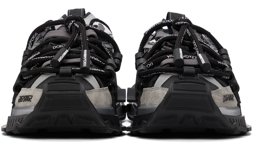 Dolce & Gabbana Black & Silver Mixed-Materials Space Sneakers