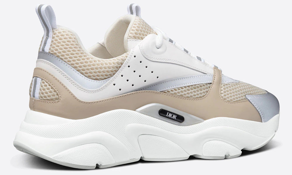 Dior B22 Cream Technical Mesh with Beige and White Smooth Calfskin