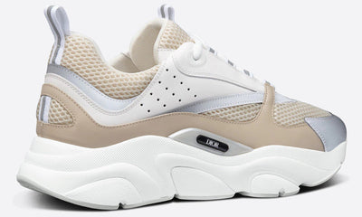 Dior B22 Cream Technical Mesh with Beige and White Smooth Calfskin