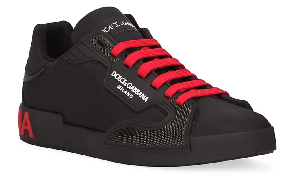 Dolce & Gabbana Nylon & Rubber Portofino Sneakers - Black