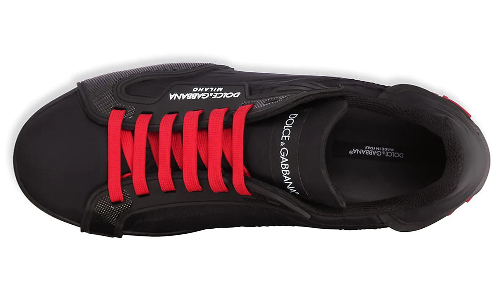 Dolce & Gabbana Nylon & Rubber Portofino Sneakers - Black