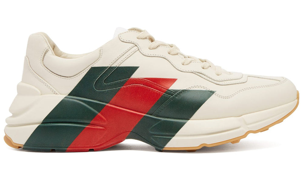 Gucci White Rhyton Web Chunky Sneakers
