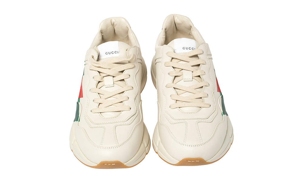 Gucci White Rhyton Web Chunky Sneakers