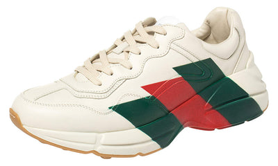 Gucci White Rhyton Web Chunky Sneakers