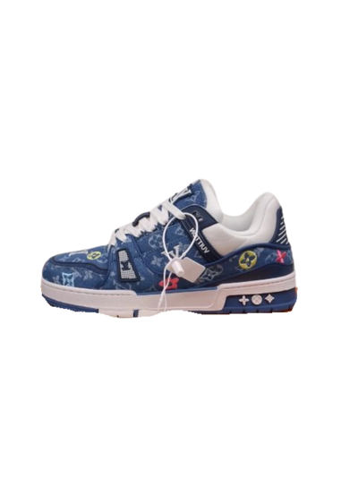 Louis Vuitton Trainer Blue Denim Embroidered