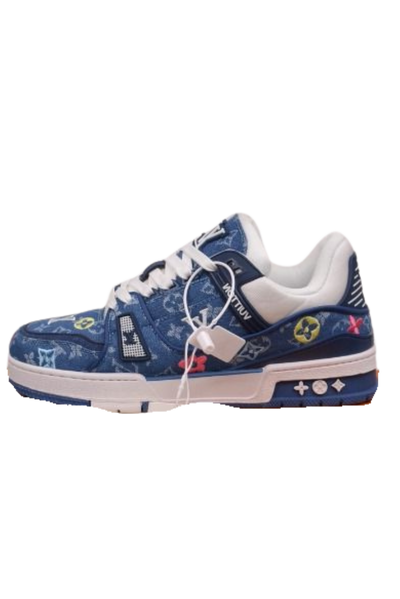 Louis Vuitton Trainer Blue Denim Embroidered