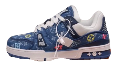 Louis Vuitton Trainer Blue Denim Embroidered